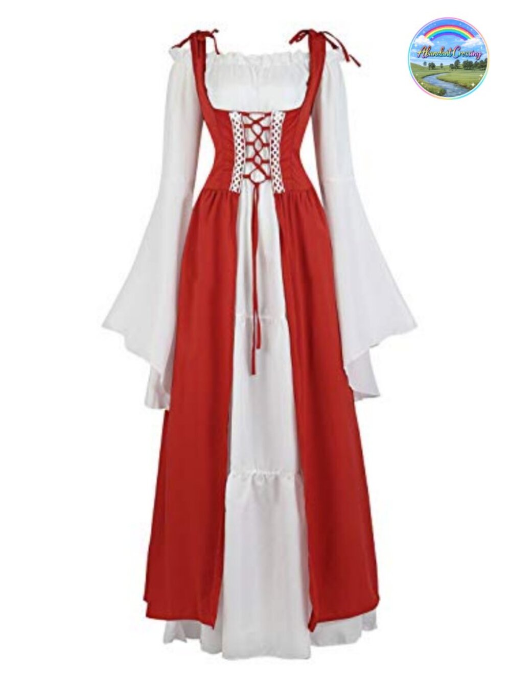 Renaissance Medieval Lace Up Maxi Dress Costume Set
